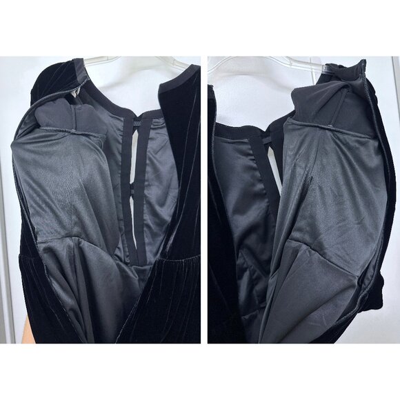 Saloni Camille Rainbow Crystal Bow Liquid Velvet Mini Dress Black US 10 - Picture 13 of 16